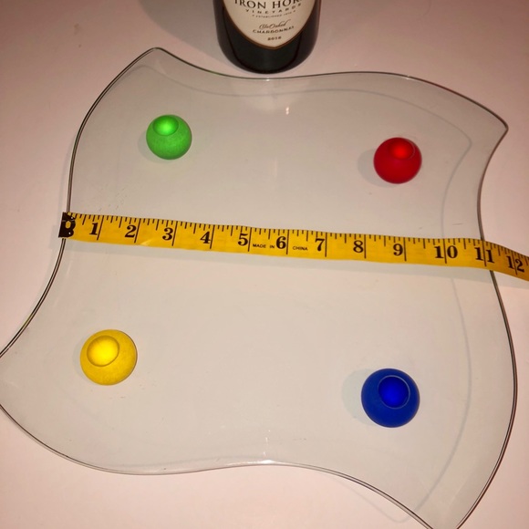 Modern Glass Footed Serving Platter/Cheese Board - Picture 5 of 8